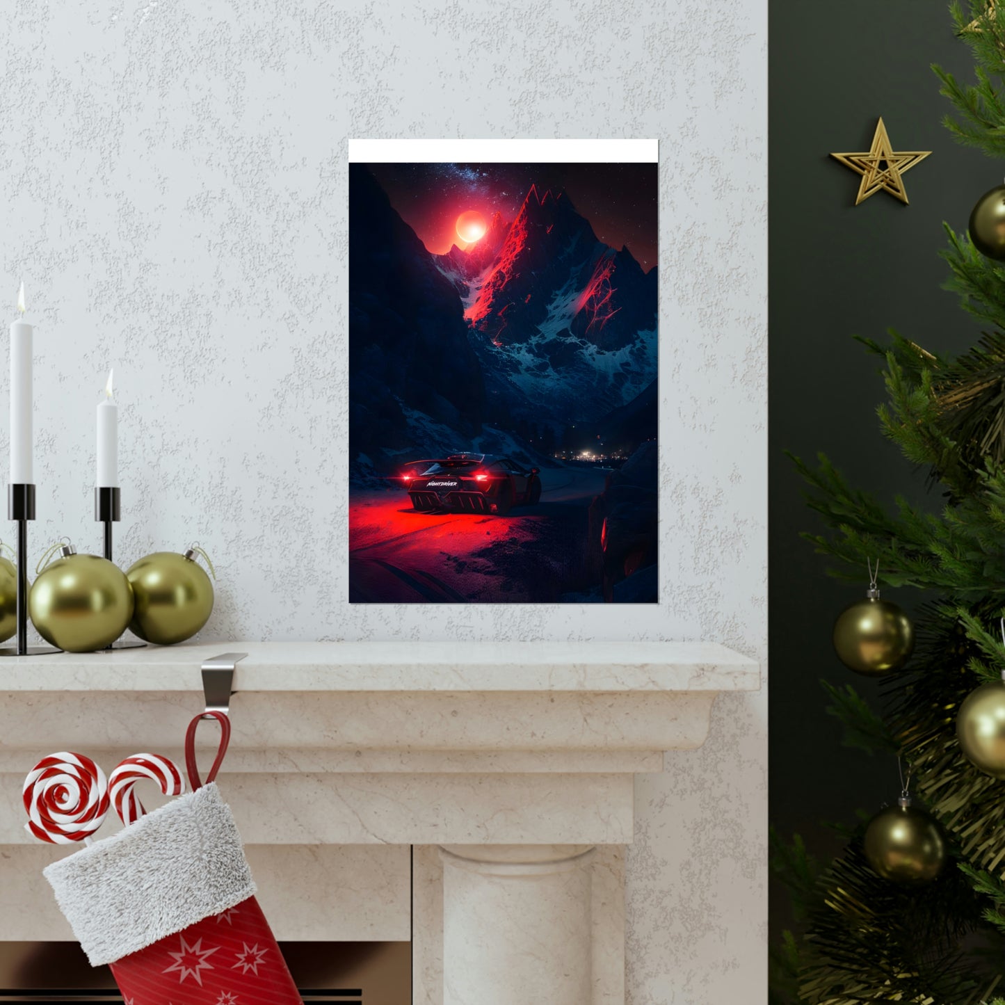 Nightdriver Red Moon Posters