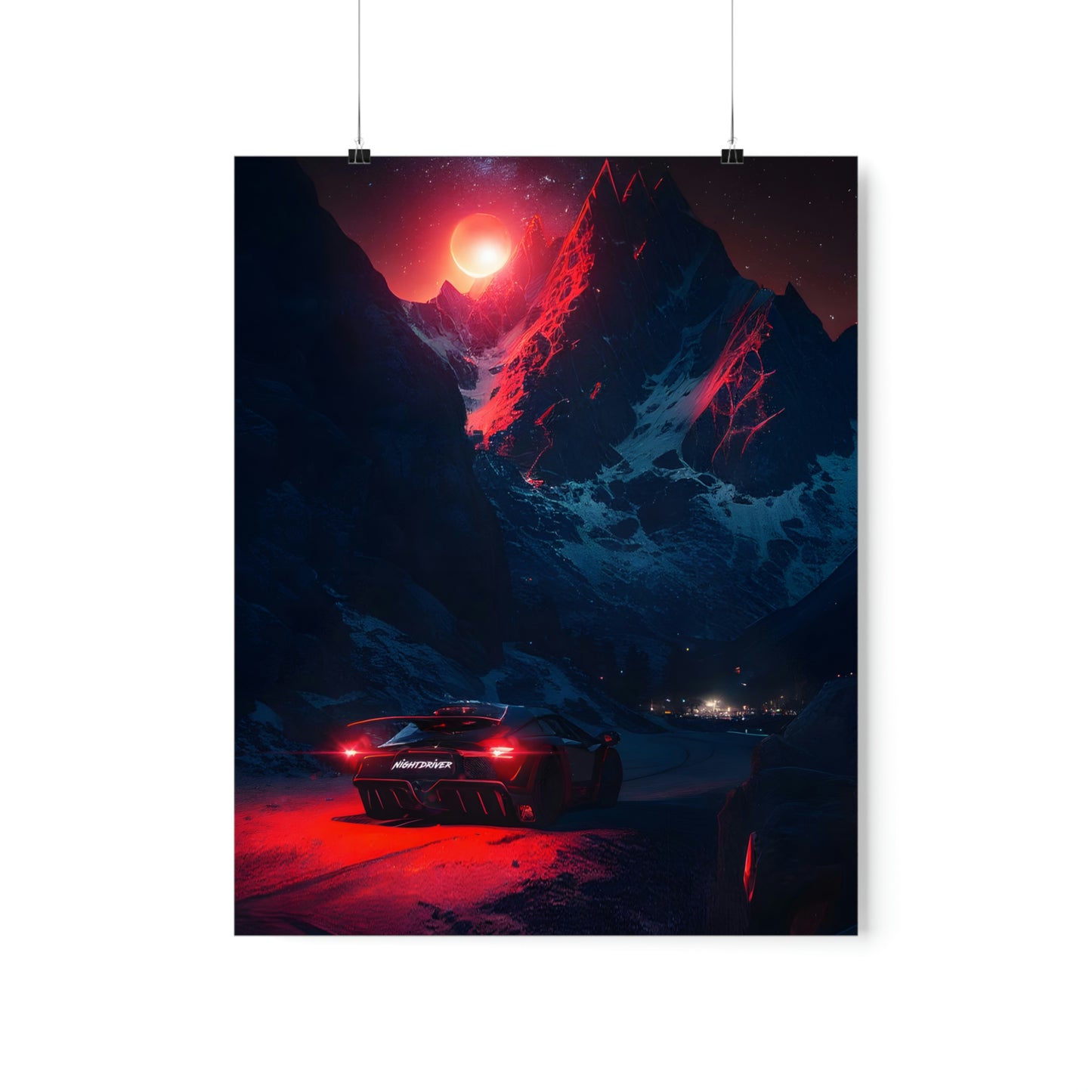 Nightdriver Red Moon Posters